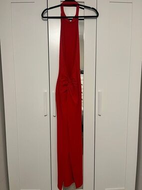 Red Halter Maxi Dress